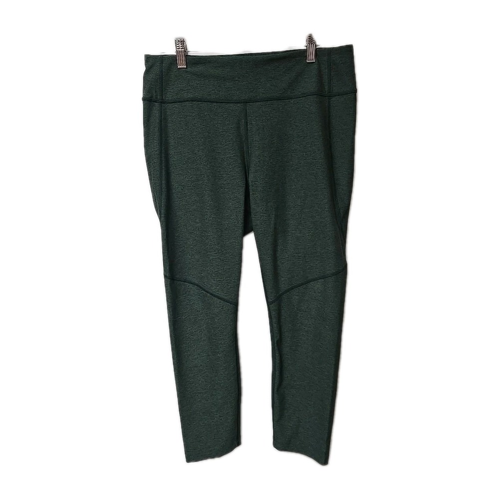 Outdoor Voices Warmup Leggings XL Green Textured High Rise 7/8‎ Crop Activewear